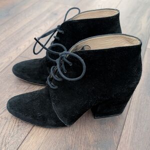 Kate Spade Black Lace Up Suede Boots